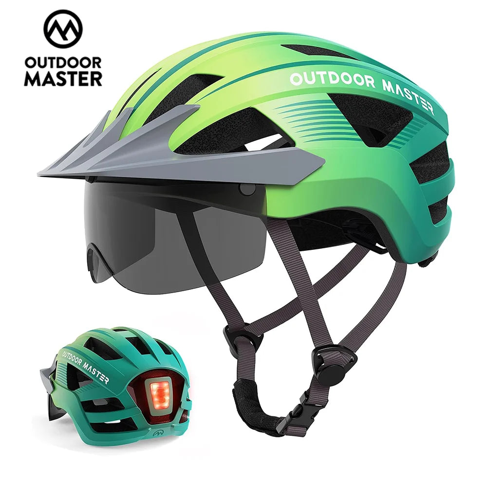 Bike Helmet with UV400 Goggles Visor