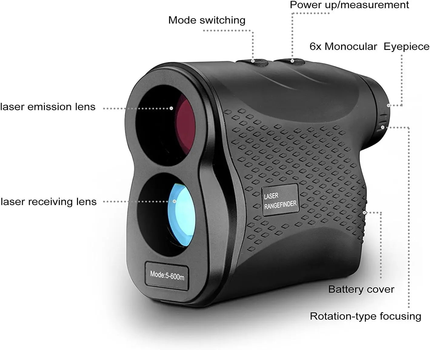 Laser Golf Rangefinder 600 Yards 6X Mag
