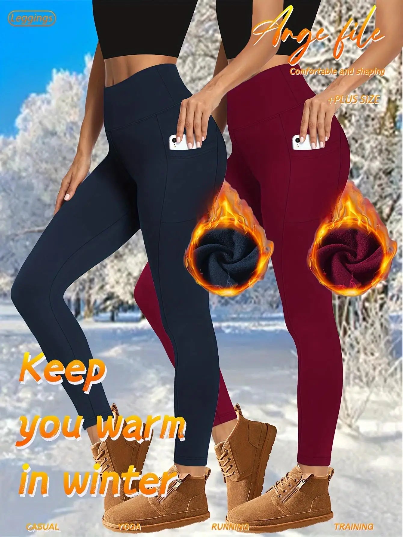 4-Pack Women's Fleece-Lined Yoga Leggings