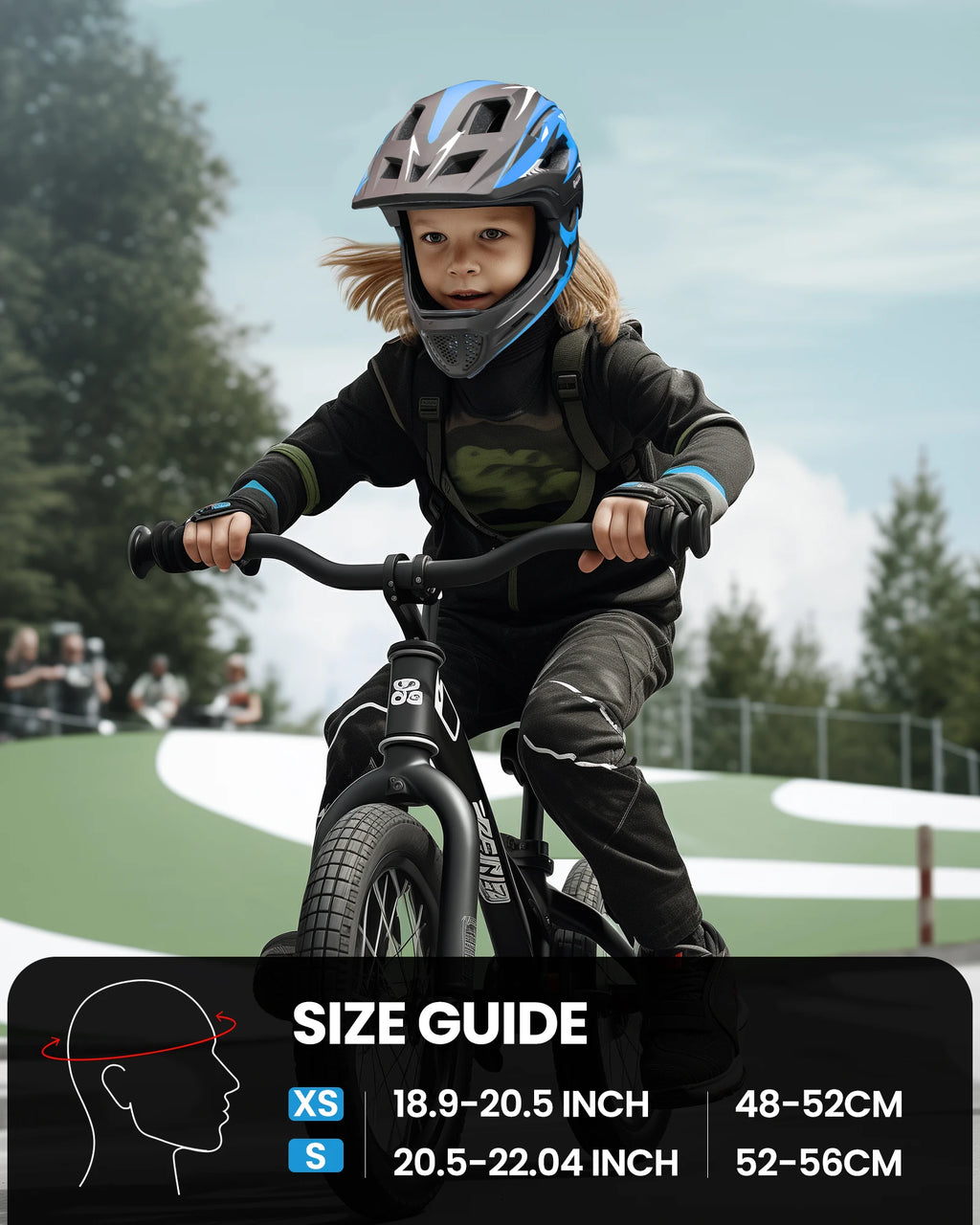 2 in 1 Detachable Full Face Kids Bike Helmet