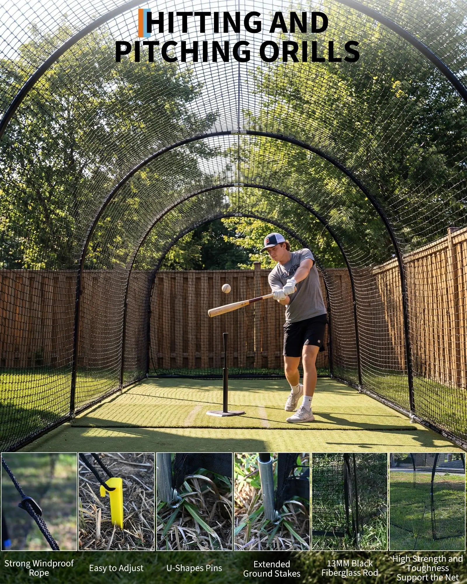 32 X 12 x 8 Ft Baseball Batting Cage