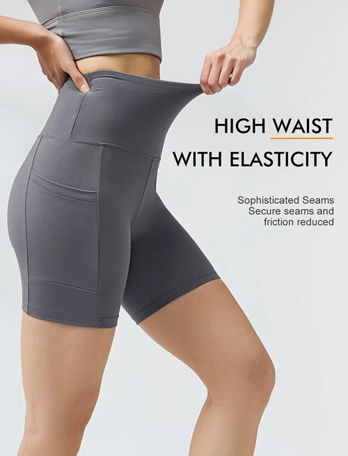 4pcs Yoga Short Women's High-Waist