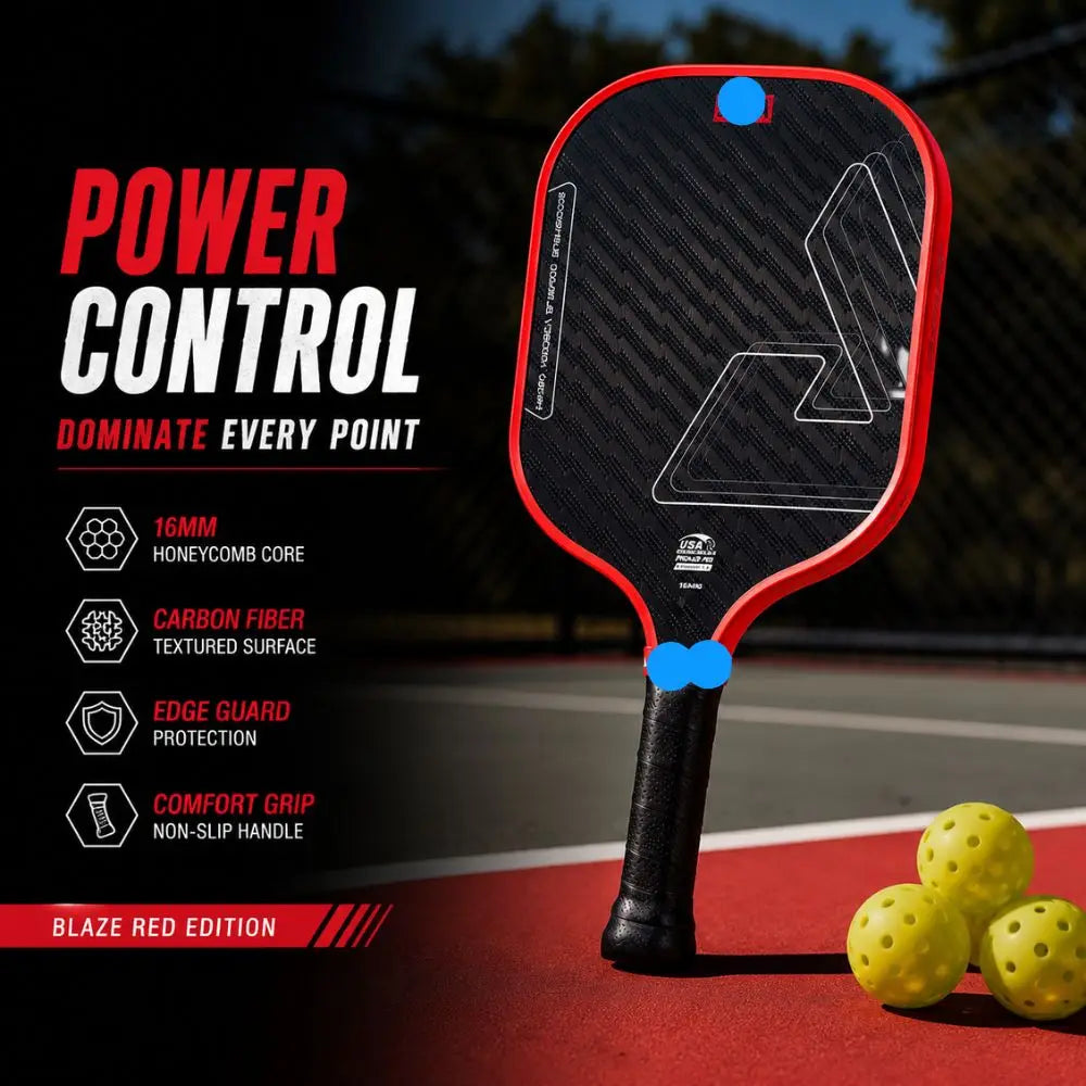 Red 16mm Pickleball Paddle