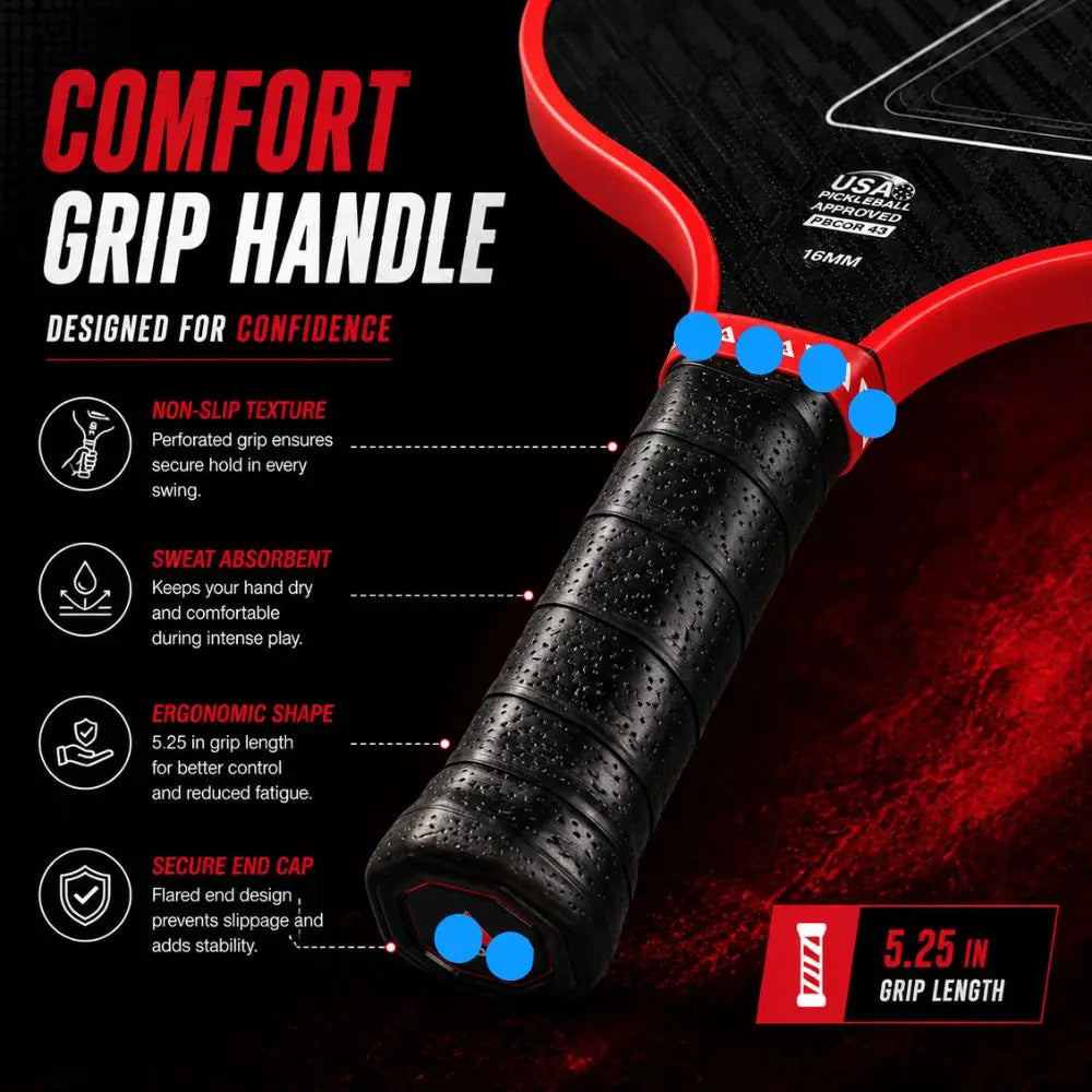 Red 16mm Pickleball Paddle