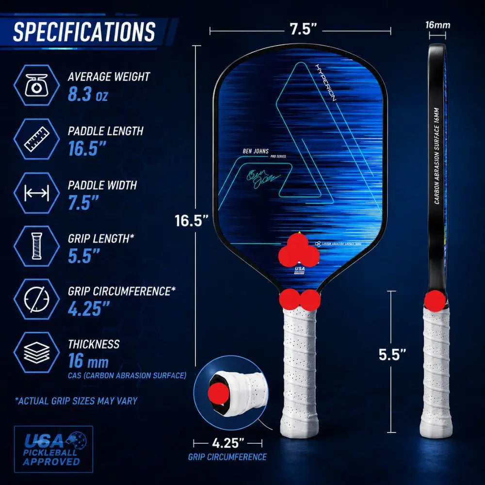 Blue 16mm Pickleball Paddle