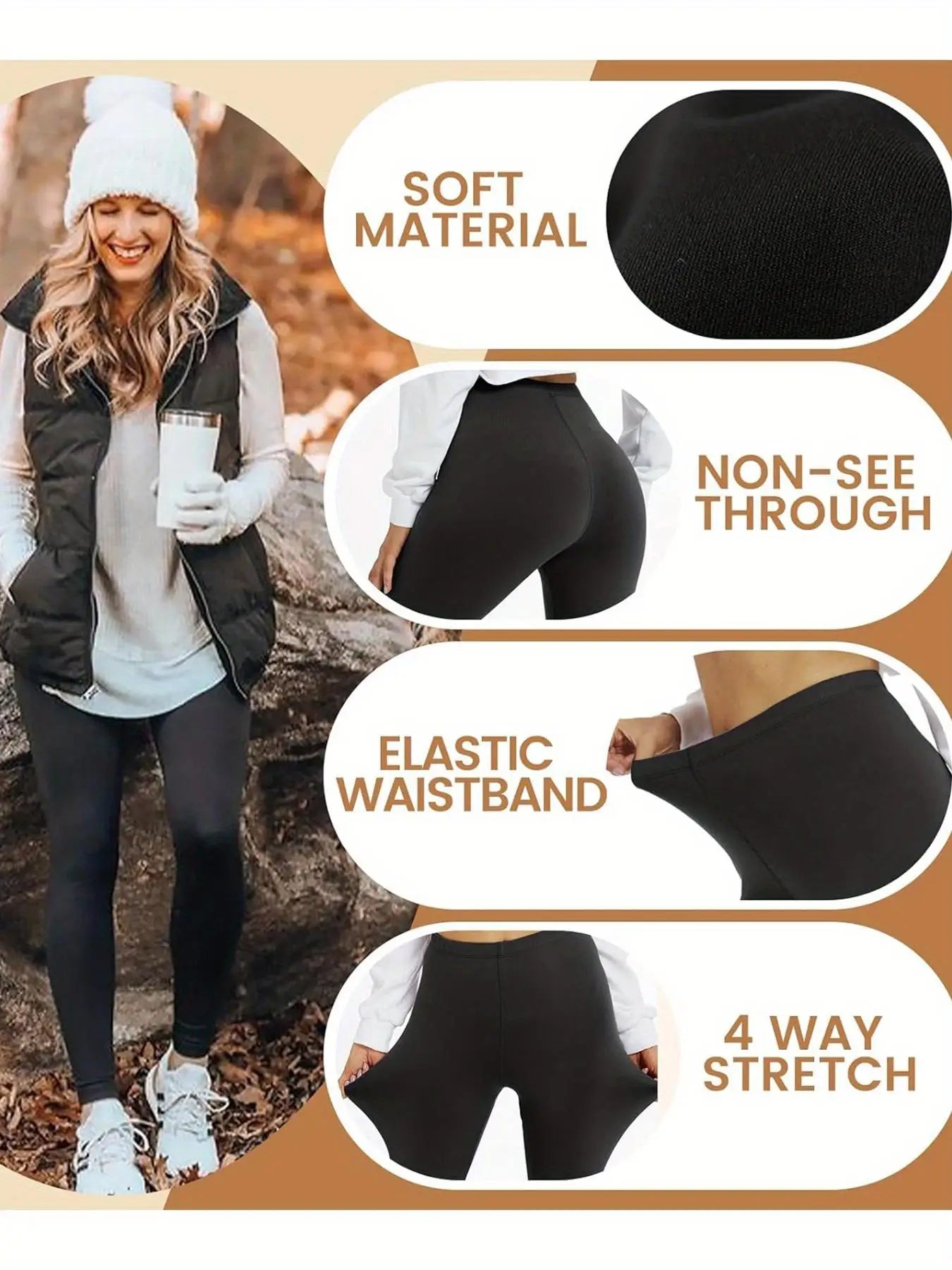 4-Pack Women's Fleece-Lined Yoga Leggings