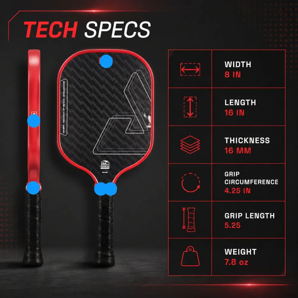 Red 16mm Pickleball Paddle