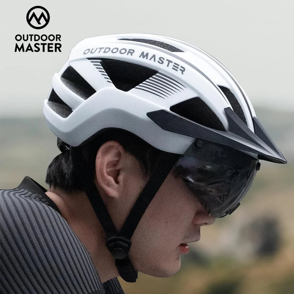 Bike Helmet with UV400 Goggles Visor