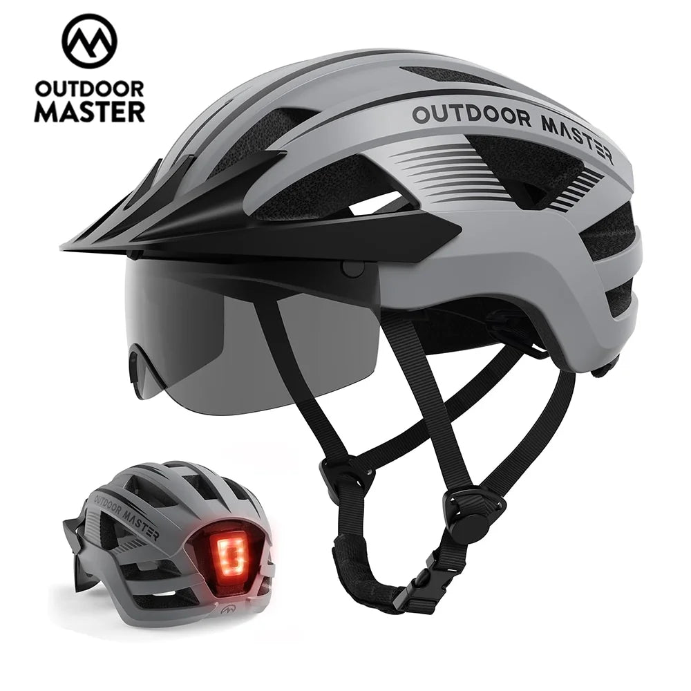 Bike Helmet with UV400 Goggles Visor