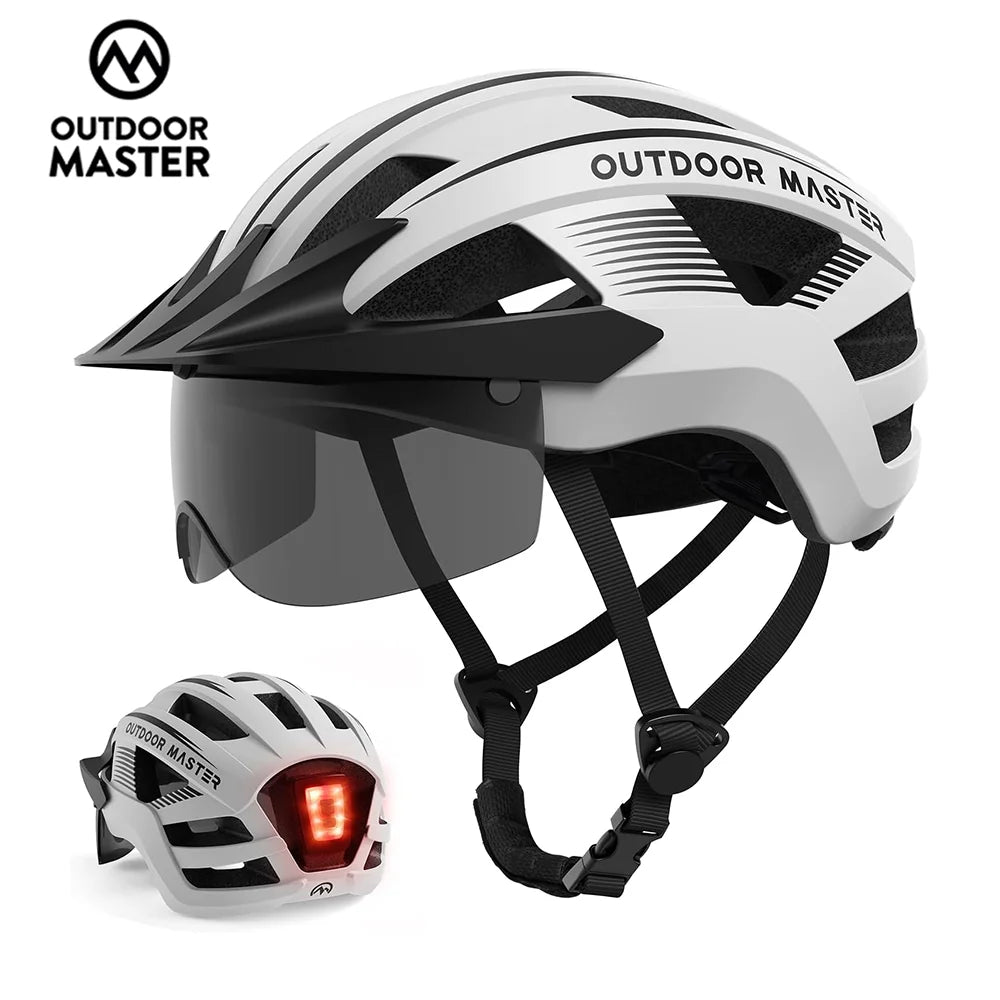 Bike Helmet with UV400 Goggles Visor