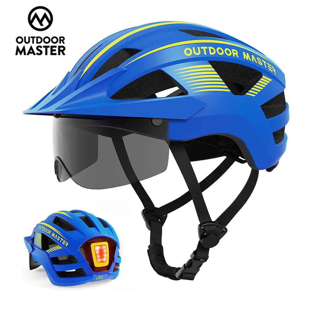Bike Helmet with UV400 Goggles Visor