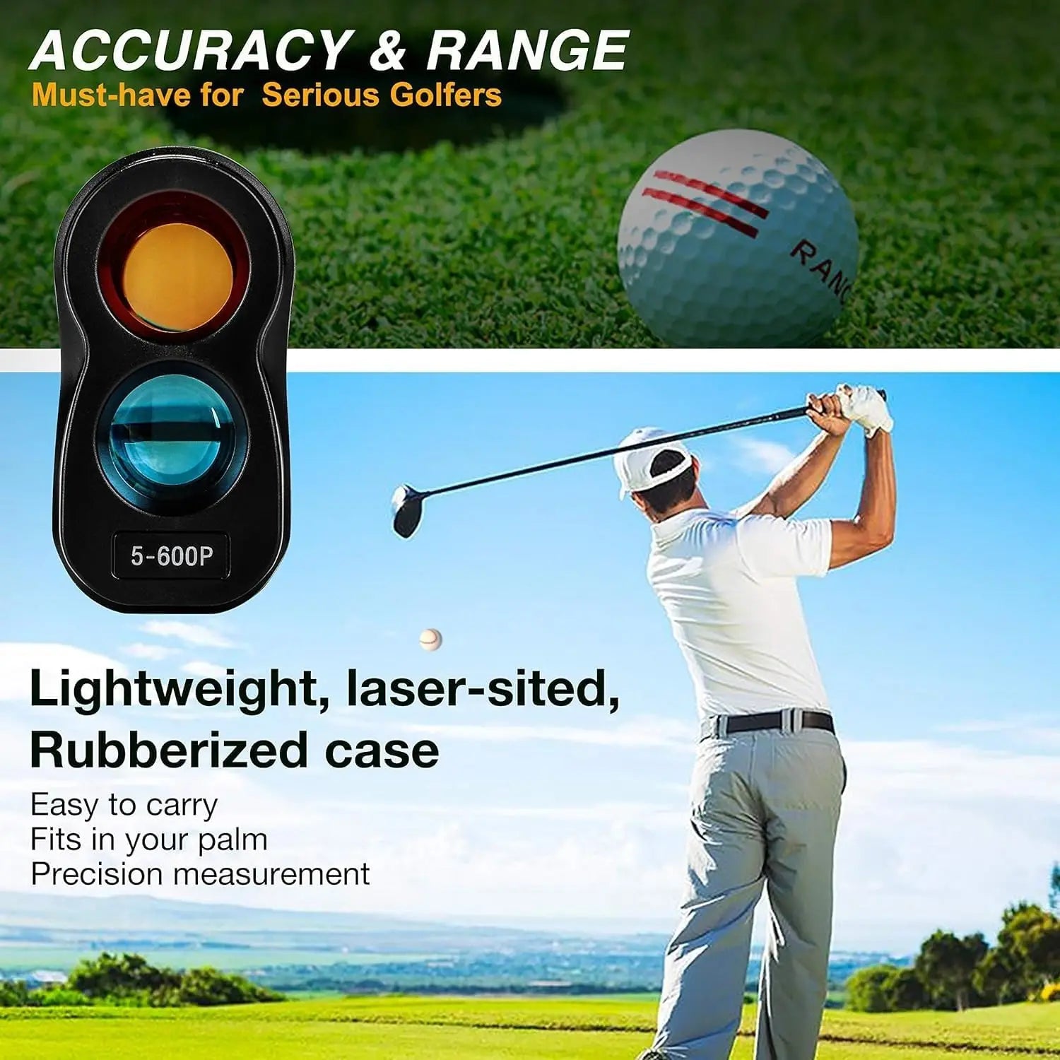 Laser Golf Rangefinder 600 Yards 6X Mag
