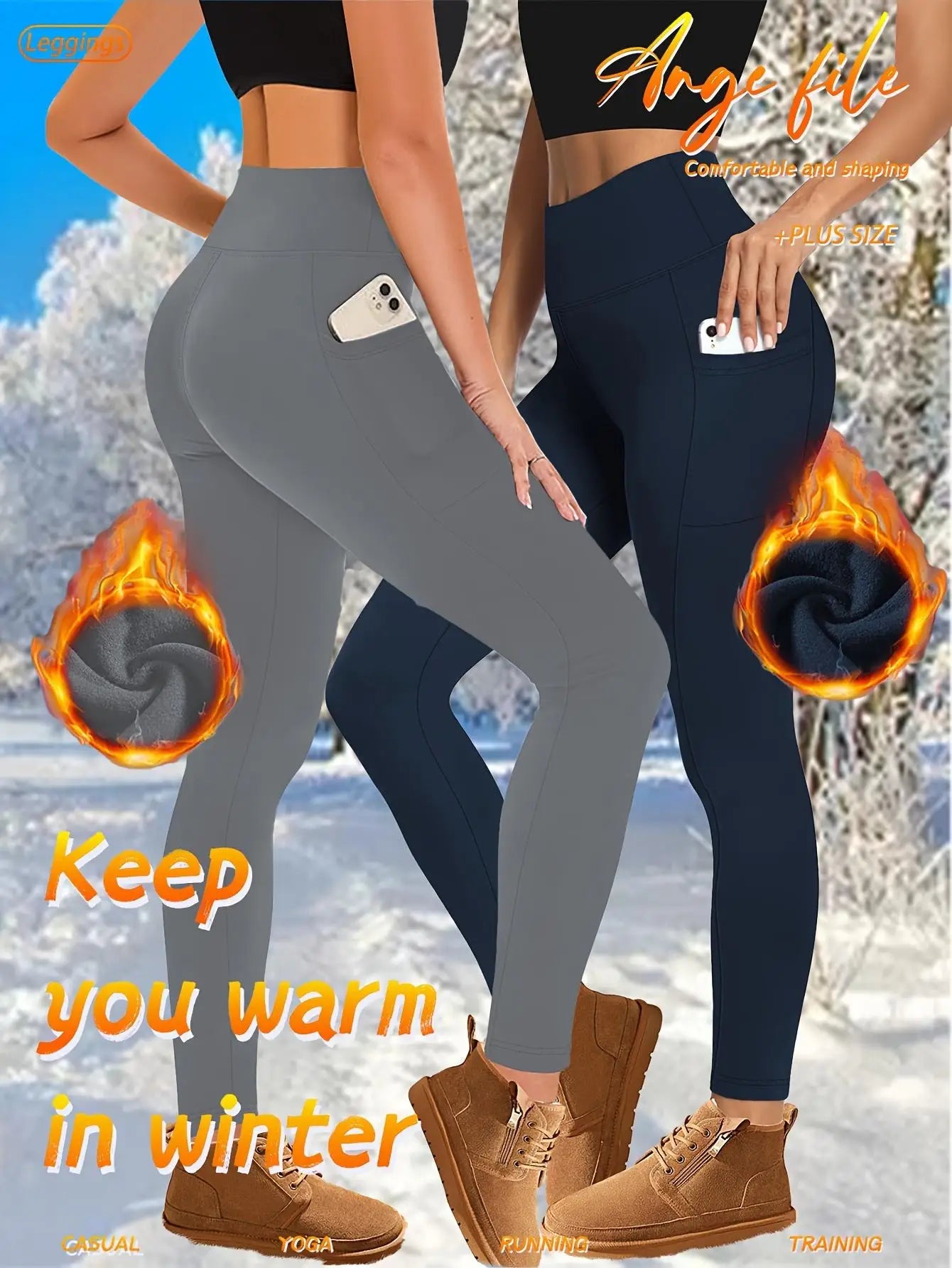 4-Pack Women's Fleece-Lined Yoga Leggings