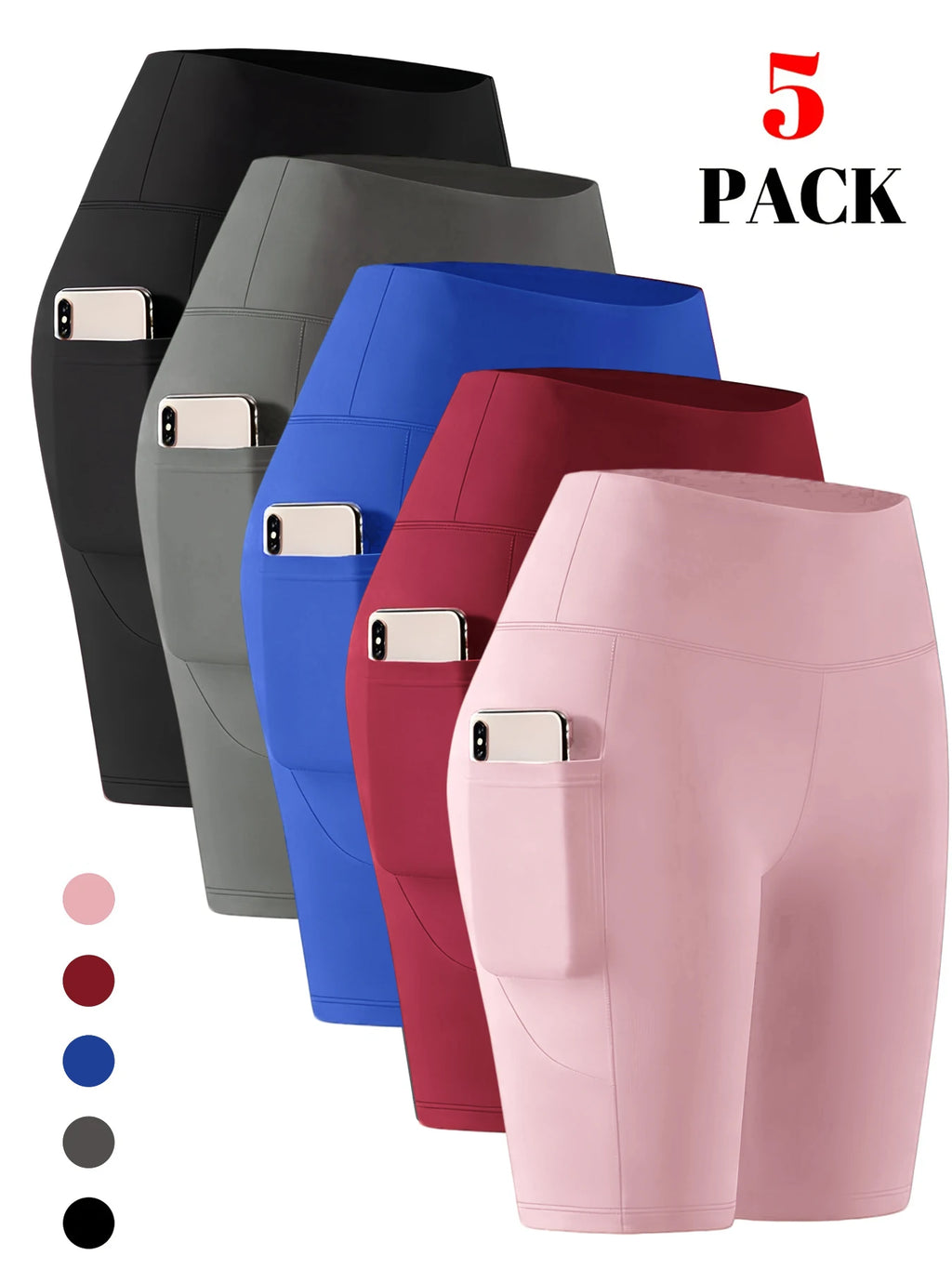 4pcs Yoga Short Women's High-Waist