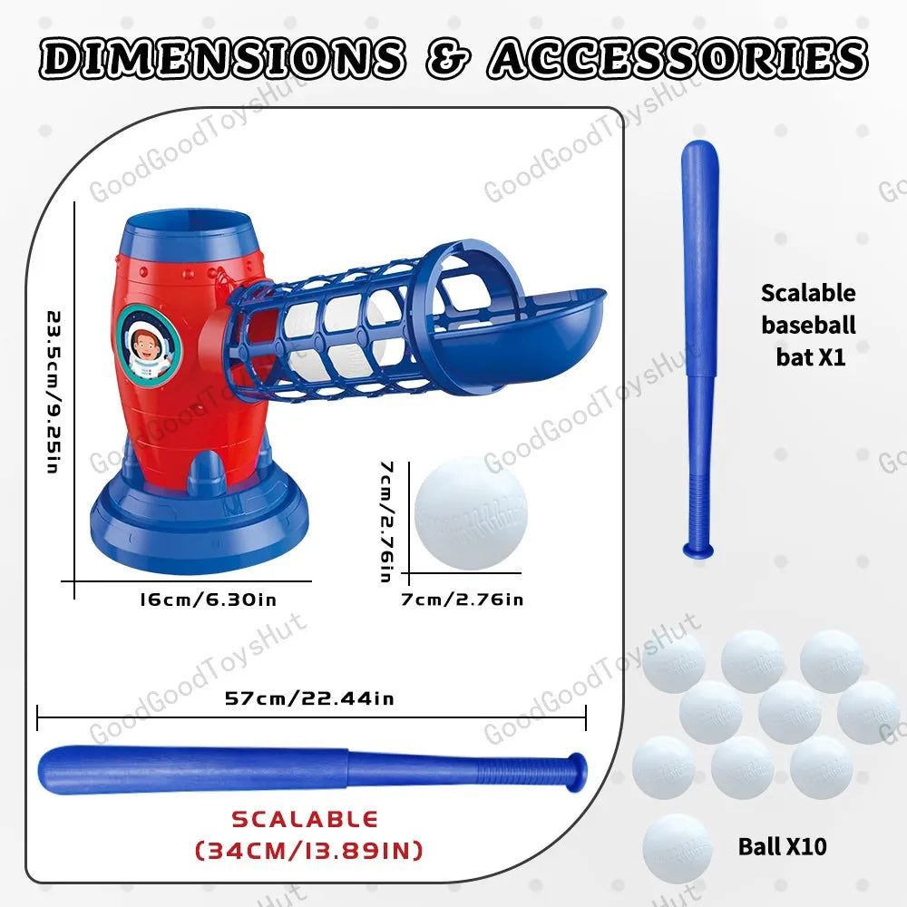 Outdoor Baseball Toy Set with Bat/10 Balls