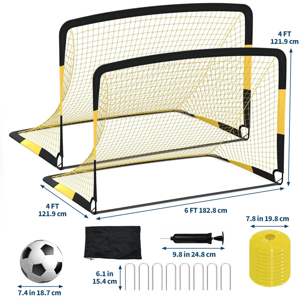 6x4ft Pop Up Soccer Goal Set