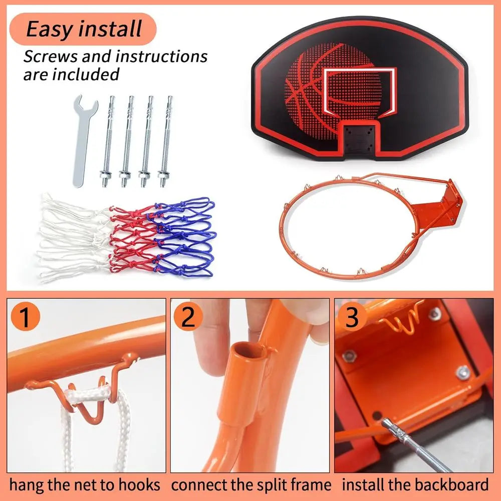 36 x 24 Wall-Mounted Basketball Hoop