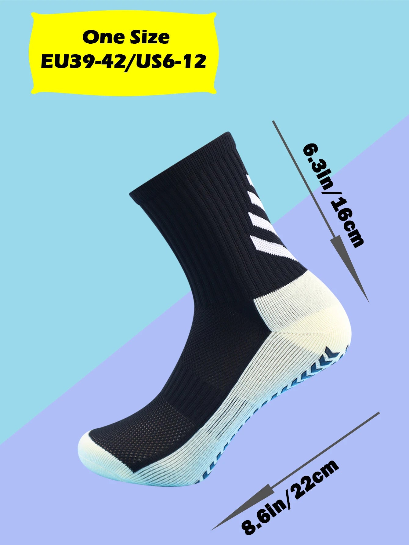 1 Pair Men's Football Socks with Grip