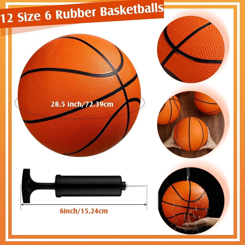 12 Pcs Official Rubber Basketball