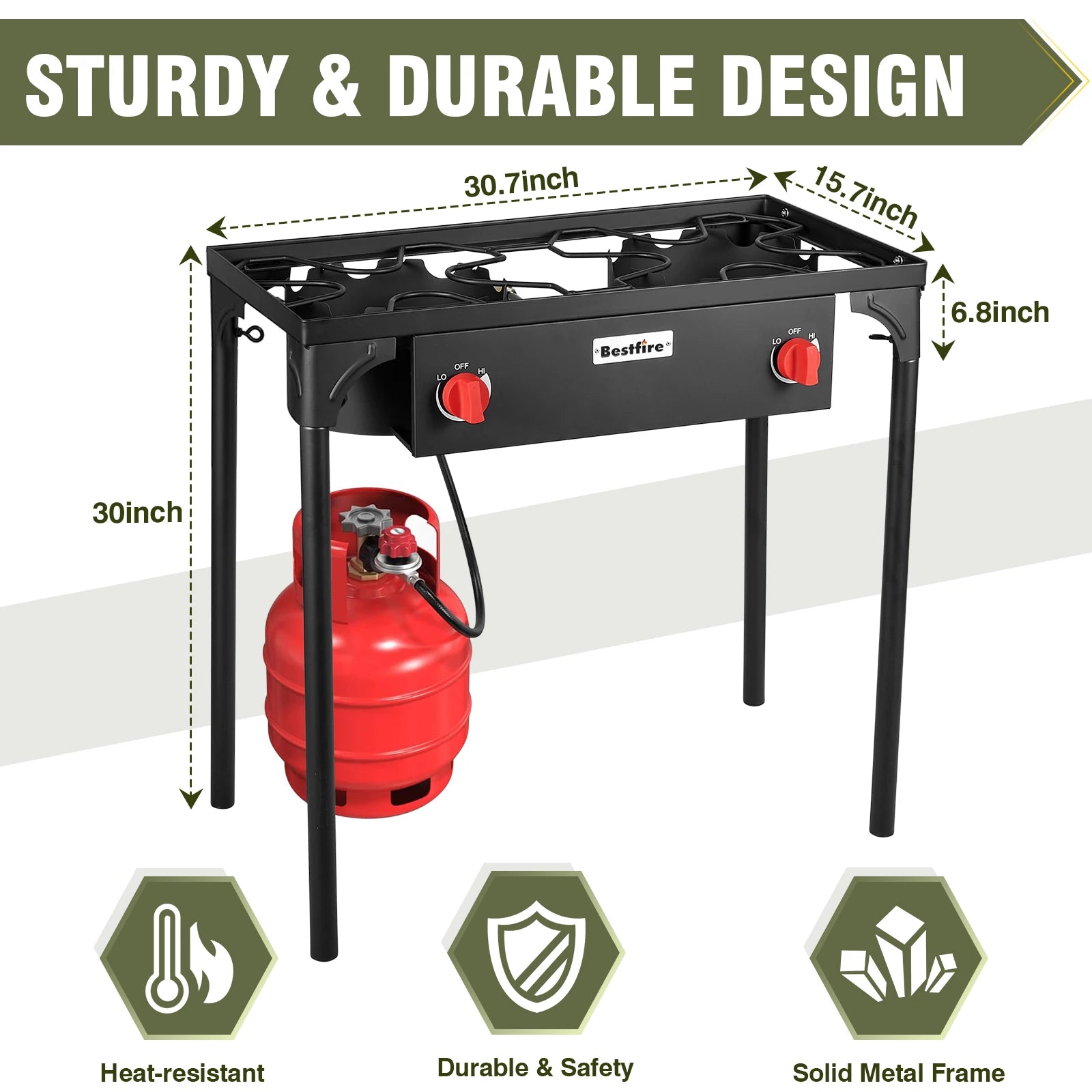 2 Burner Camping Stove 150000 BTU
