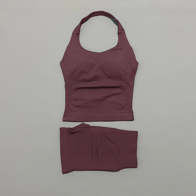 Women Halter Shockproof Sports Set