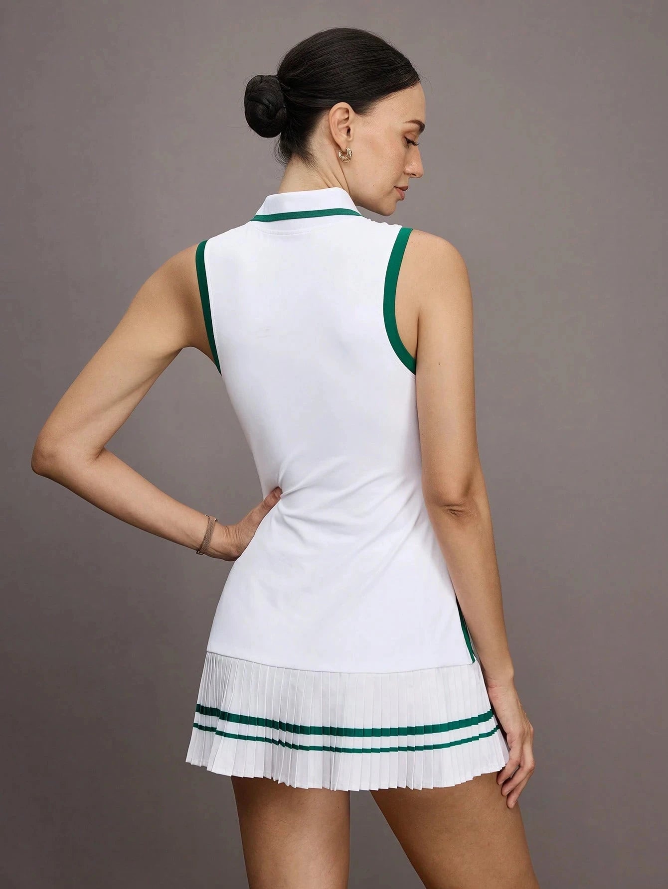 Preppy Style Sleeveless Polo Golf Tennis Dress