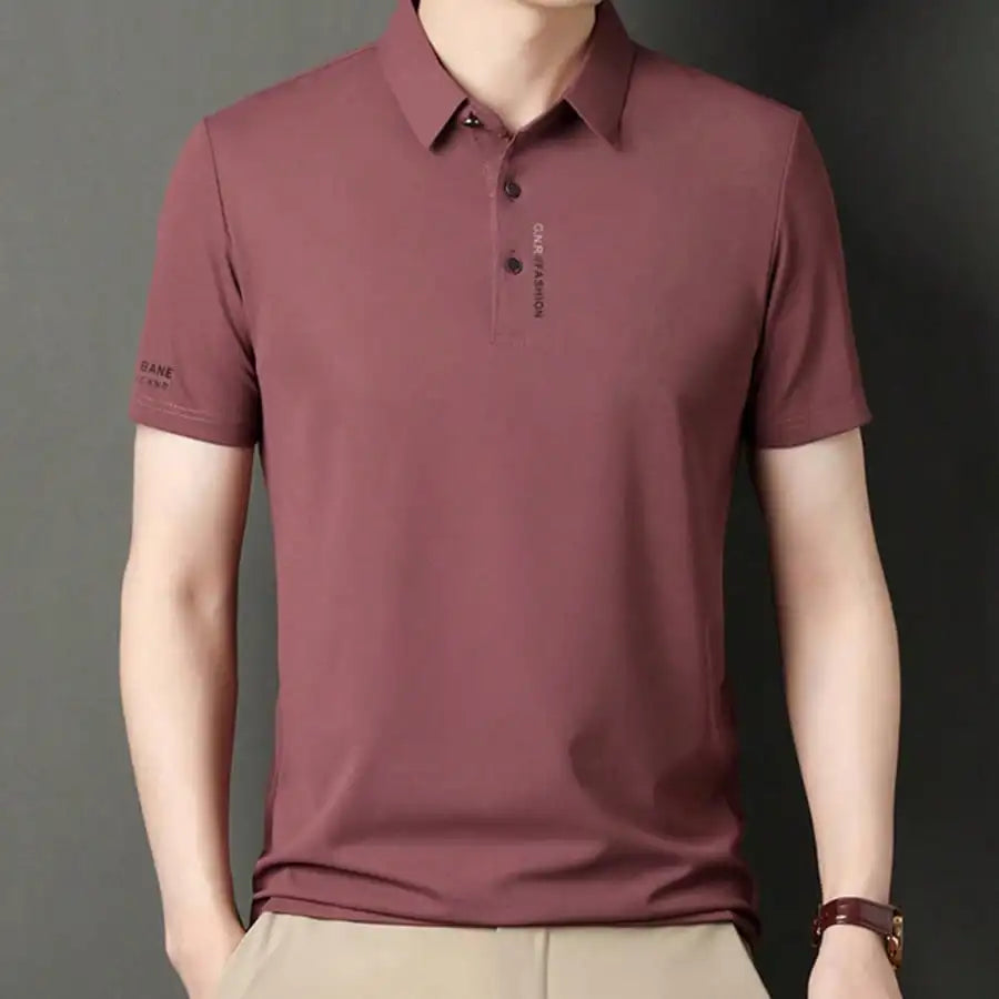 1-4Pcs Men's Solid Color Short Sleeve Golf Shirt