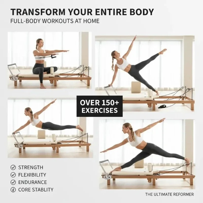 Foldable Pilates Reformer With Square Box