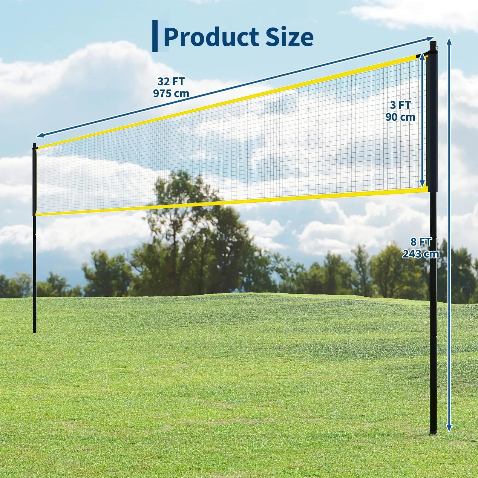 32 Ft Freestanding Volleyball Net