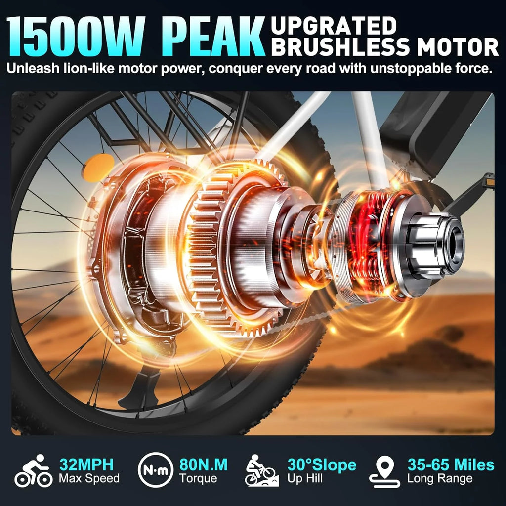 1500W Mountain Ebike 26x4 Inch