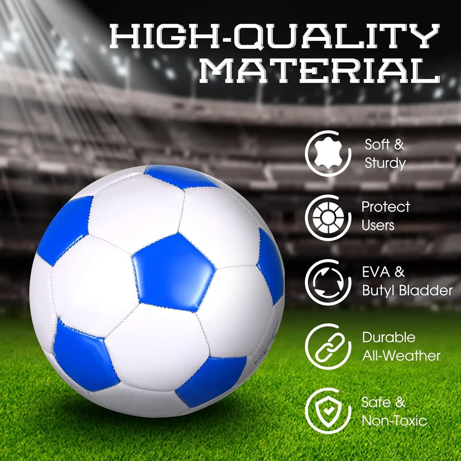 8 Pcs Soccer Balls Bulk with Pump
