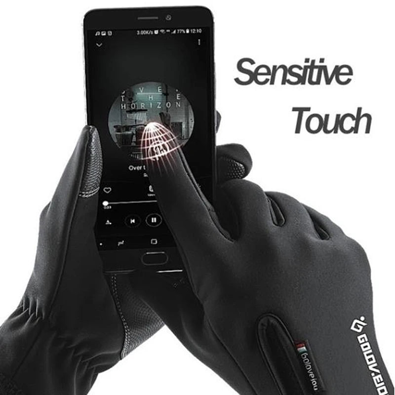 1Pair Black Sports Gloves Warm Full Fingers