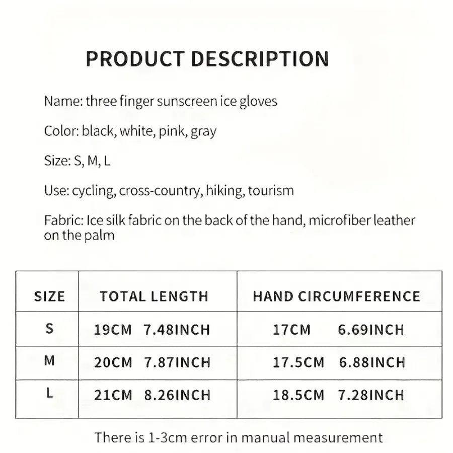 Breathable Sports Gloves Ice Silk Full Finger
