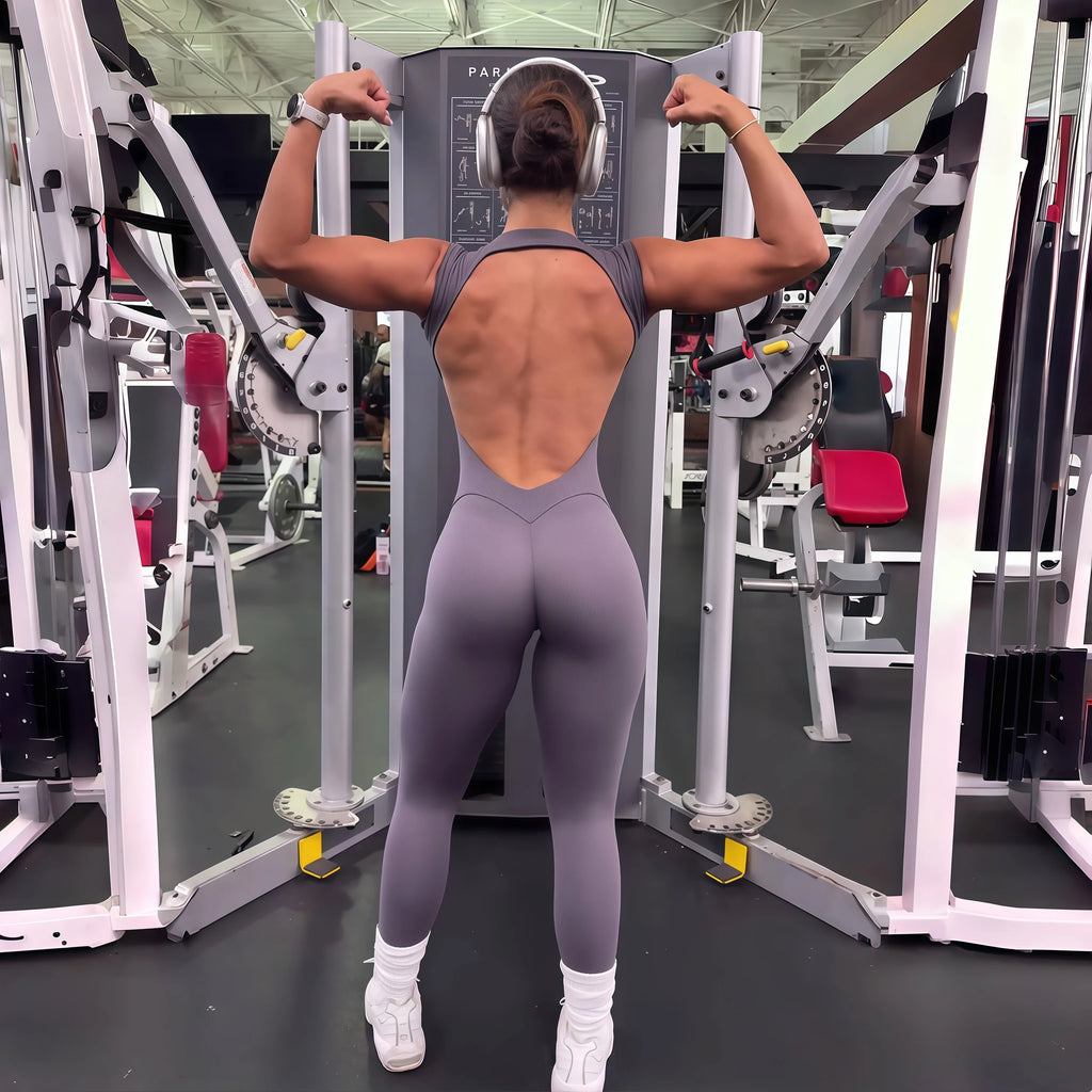 Women's One-piece Yoga Jumpsuit Short Sleeve