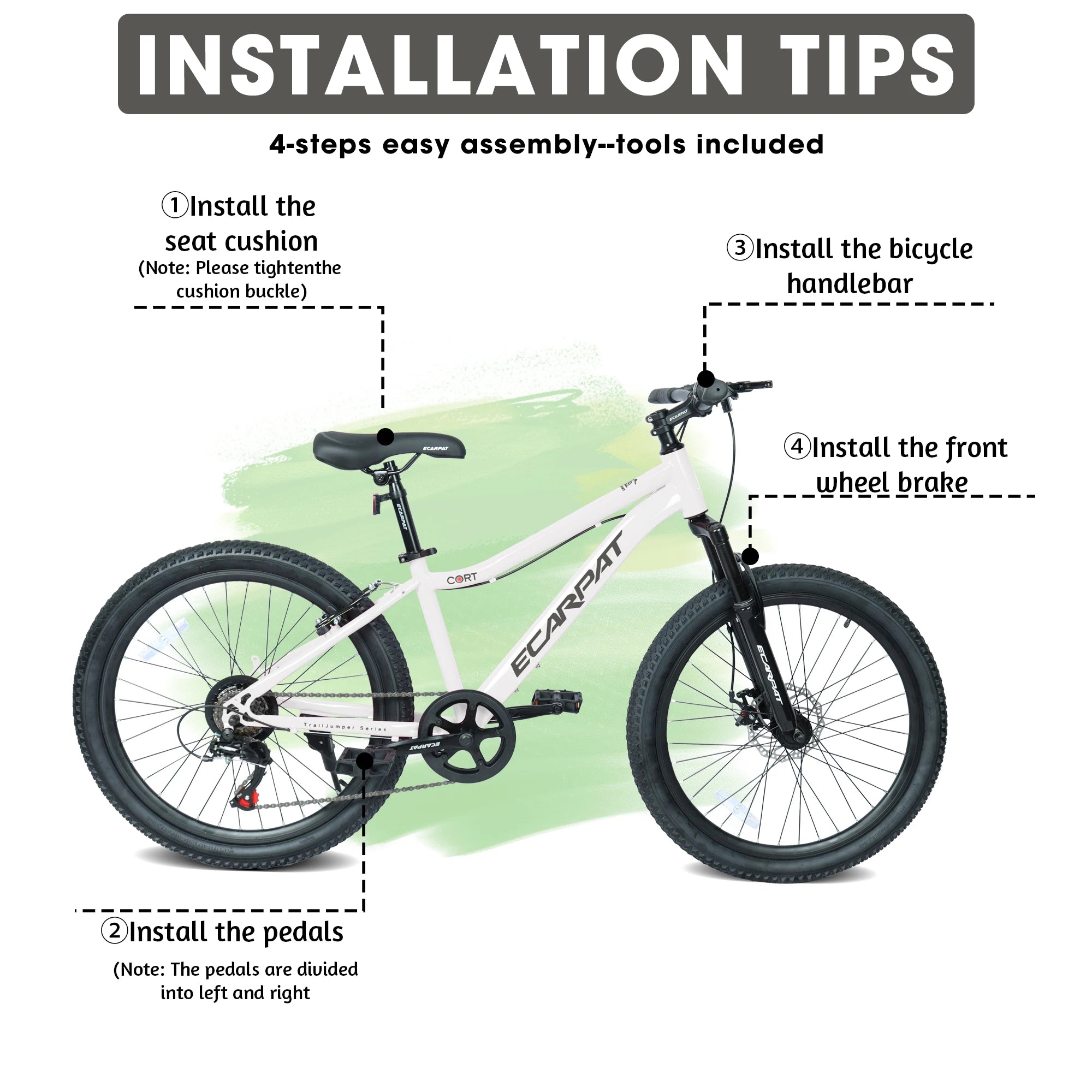 24 Inch Kids' Mountain Bike, 7 Spee