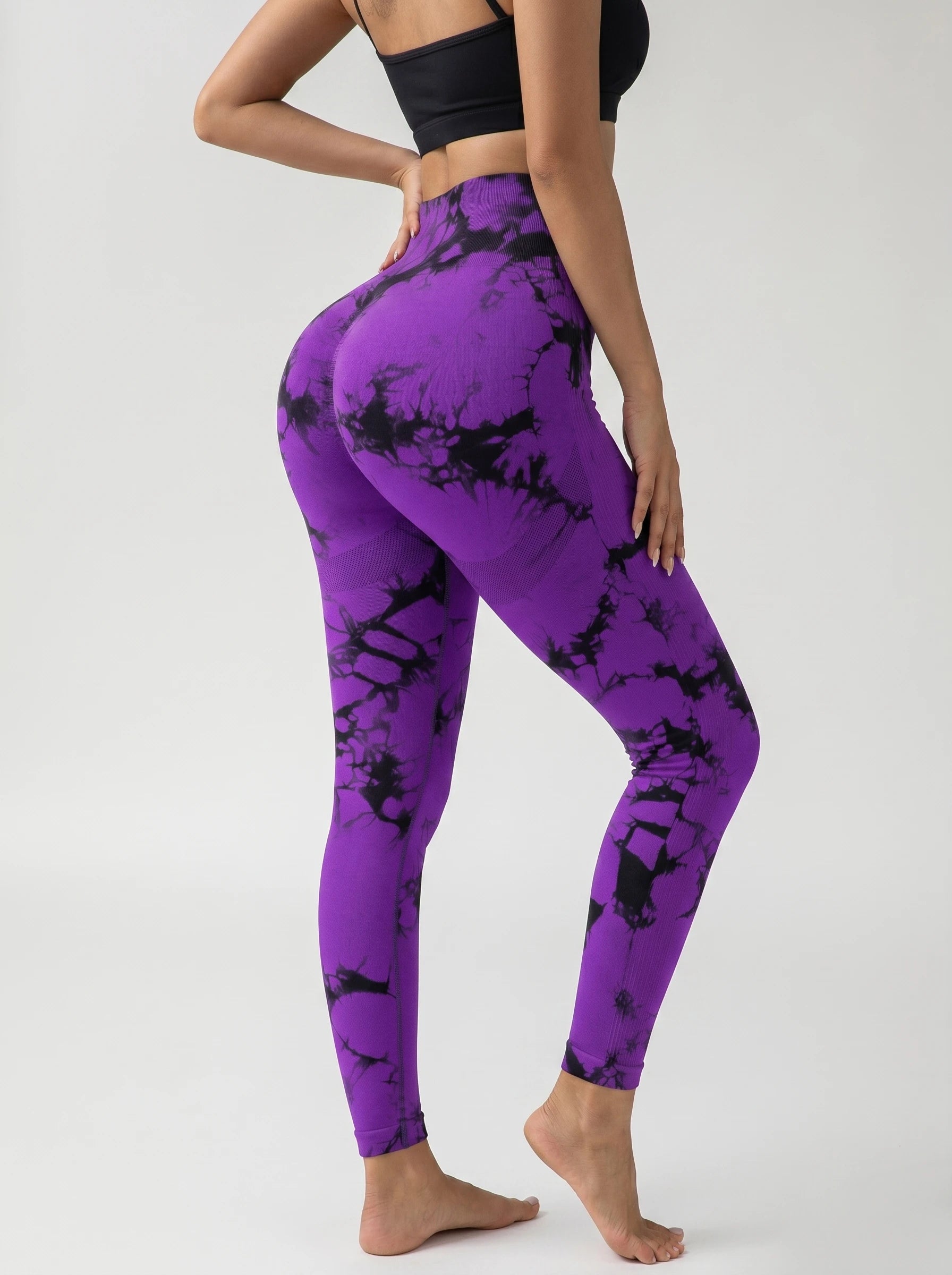 Bright Tie-Dye High-Waist Yoga Pants