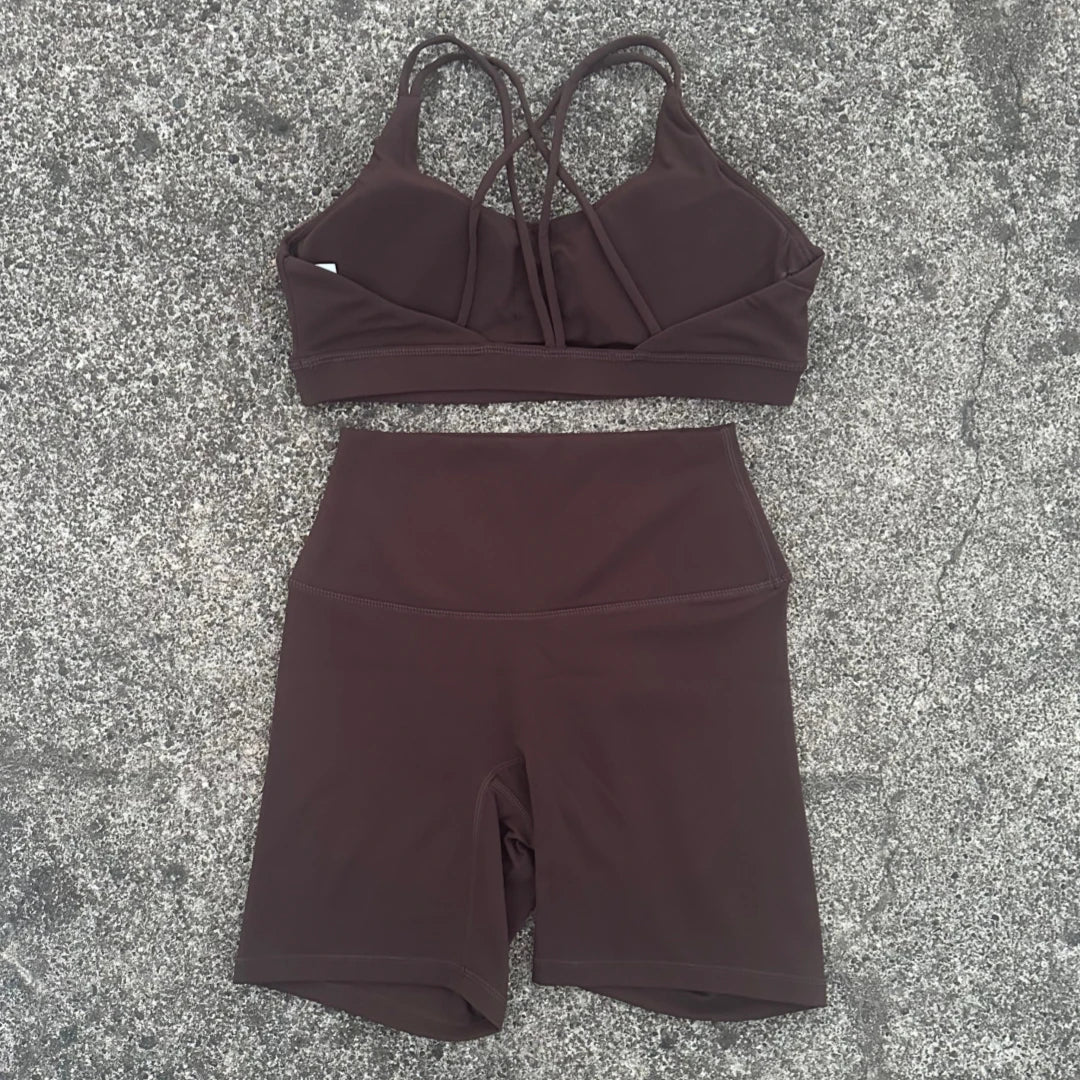 Women Gym Yoga Short Cycling Set