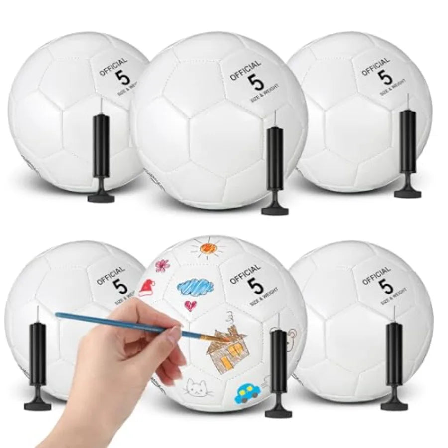 3 Deflated Soccer Balls with Pump
