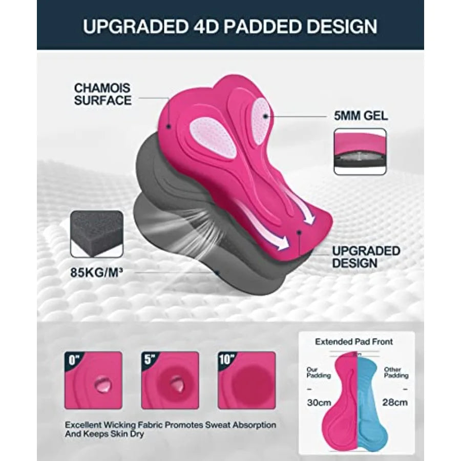 Womens 4D Padded Bike Shorts