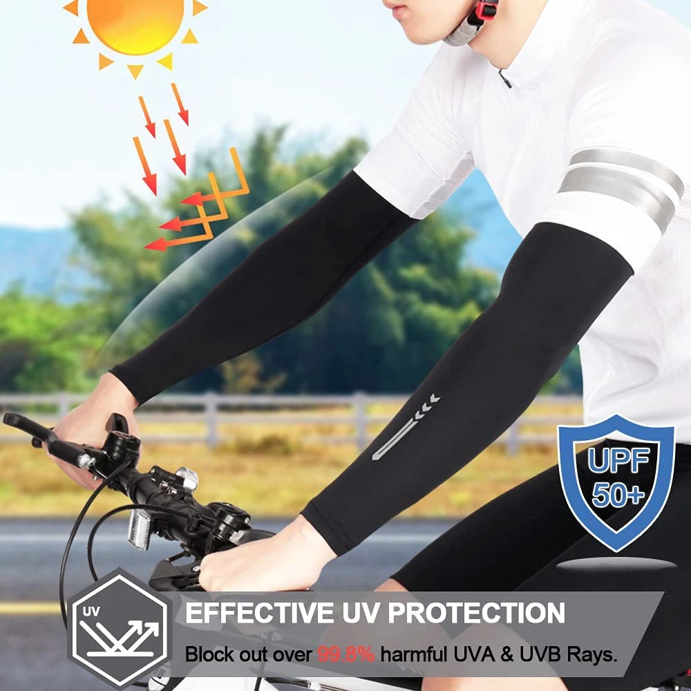 1Pair UV Sun Protection Cooling Arm Sleeve