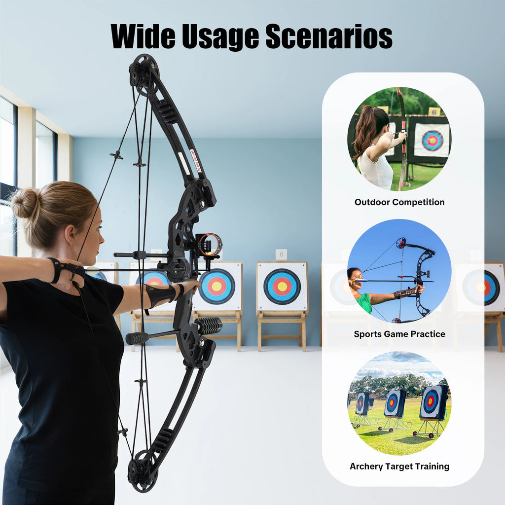 Compound Bow Hunting Kit with 12 Arrows