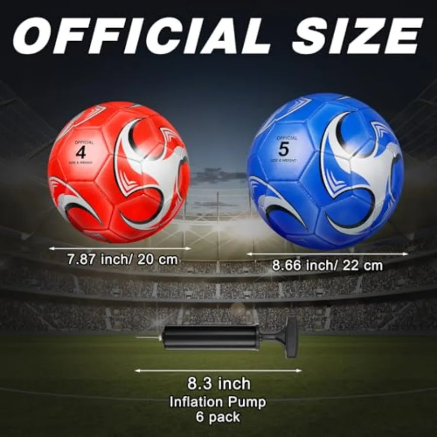 3 Deflated Soccer Balls with Pump