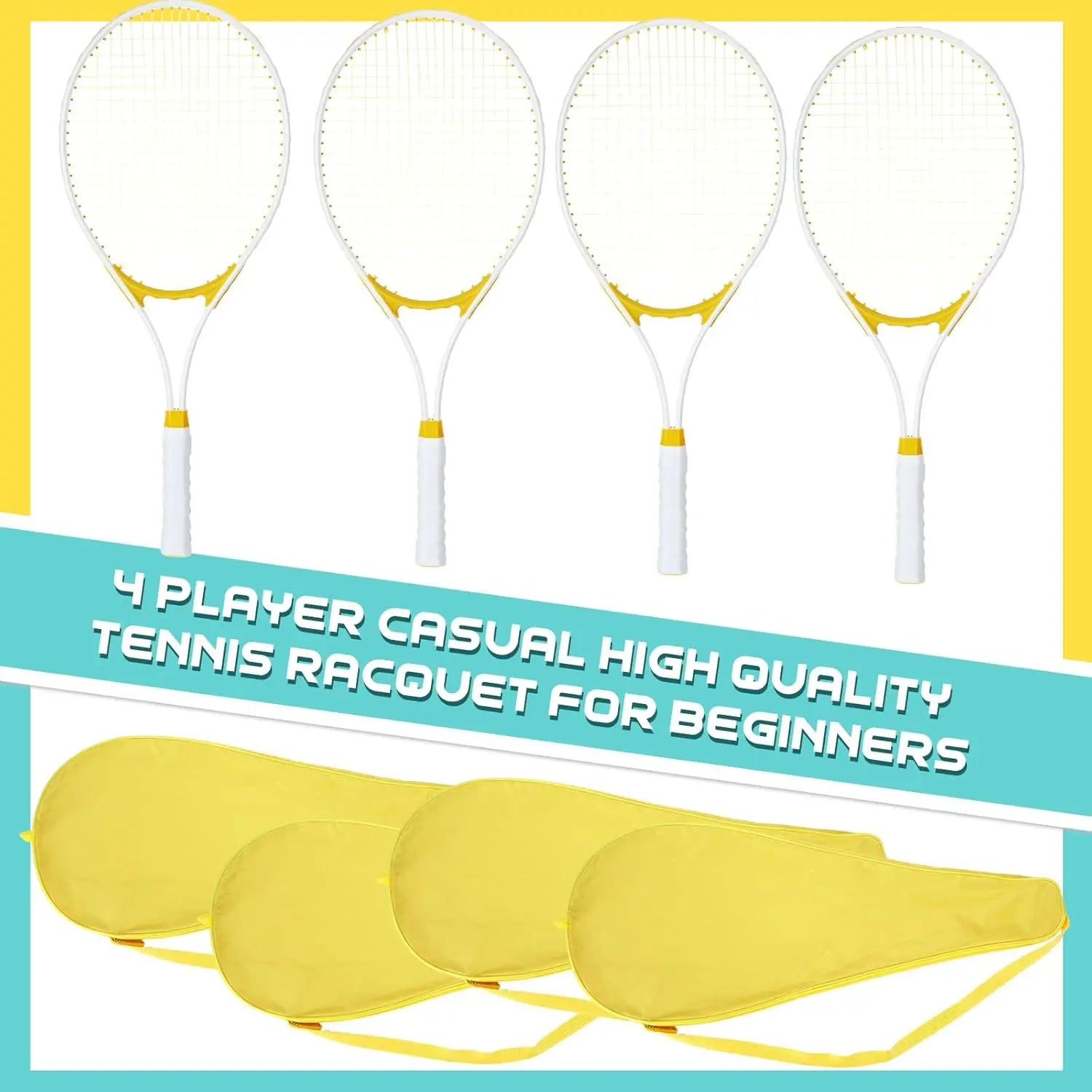 4 Pcs 27"Tennis Rackets for Adults