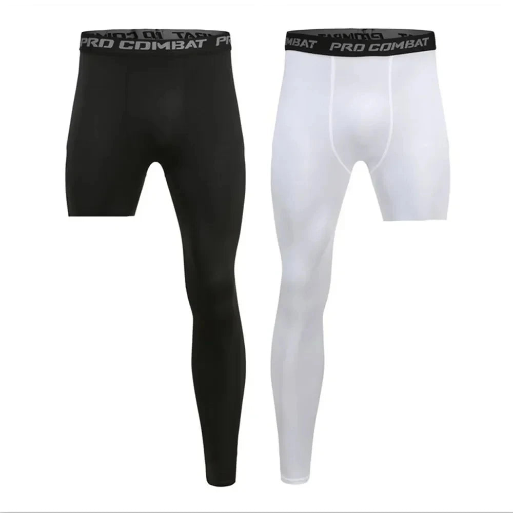 Men One Leg Compression Tights Pants