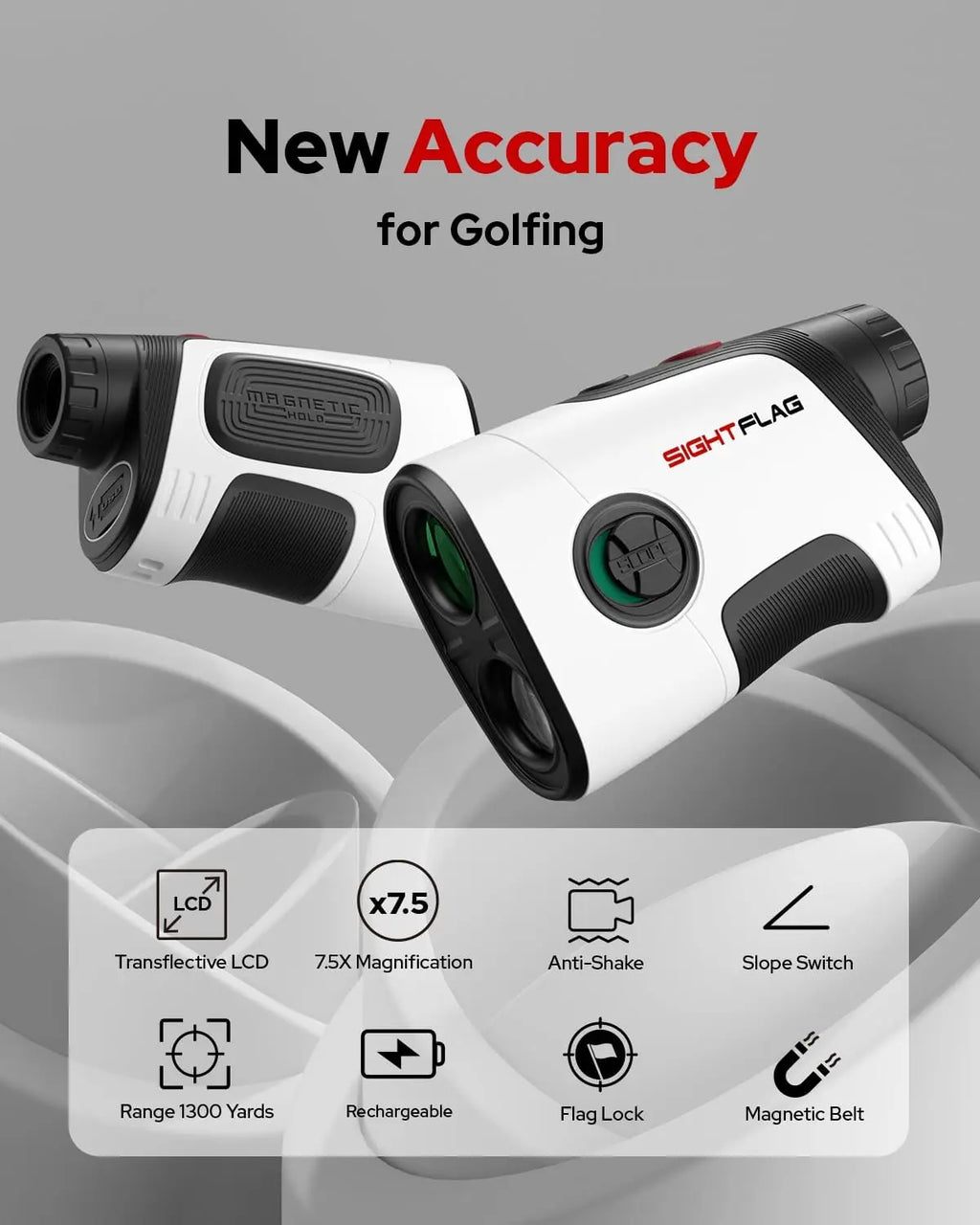 Golf Rangefinder with Slope, 1300 Yards Laser