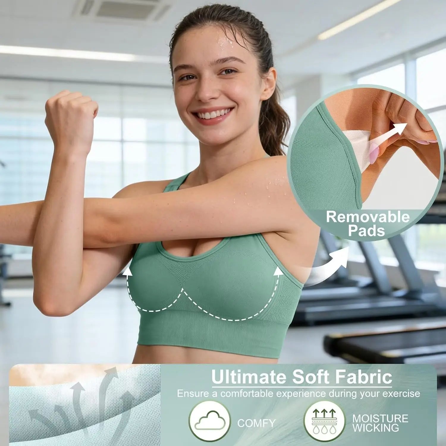 Adjustable Sports Bras for Women High Support