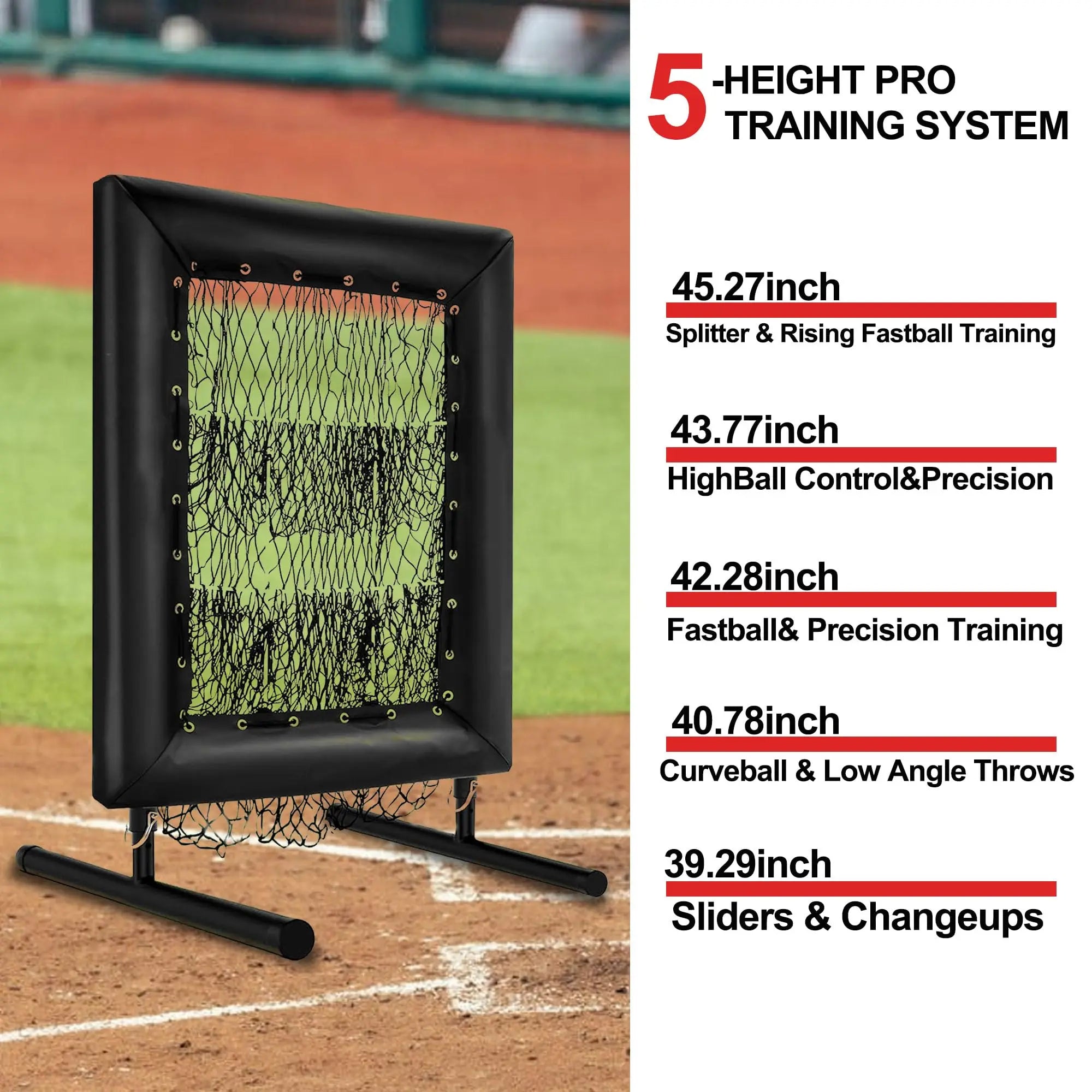 Rebound Pitching Net,9 Holes Strike Zone