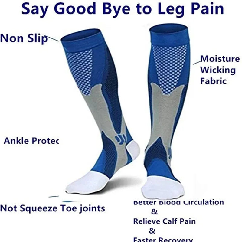 Pairs Men Compression Socks Football Soccer