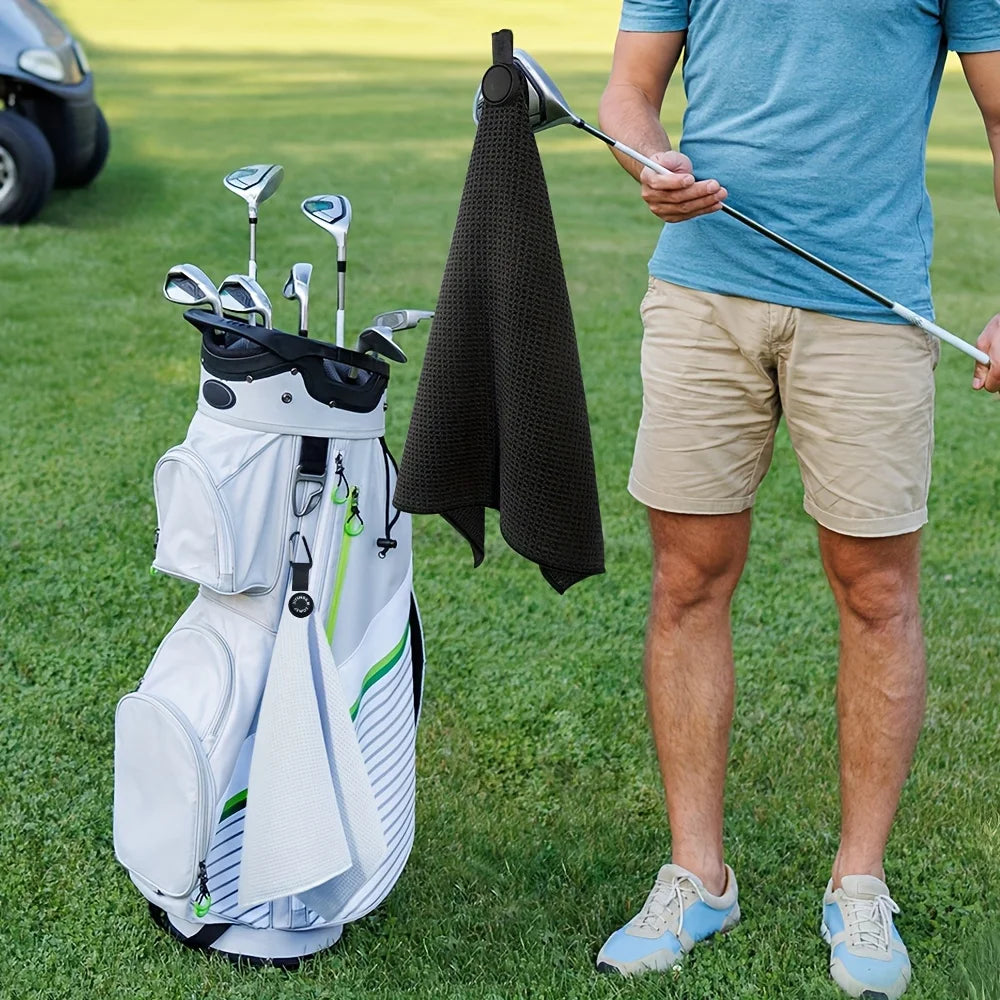 1Pc Round Golf Towel with Magnetic Suction