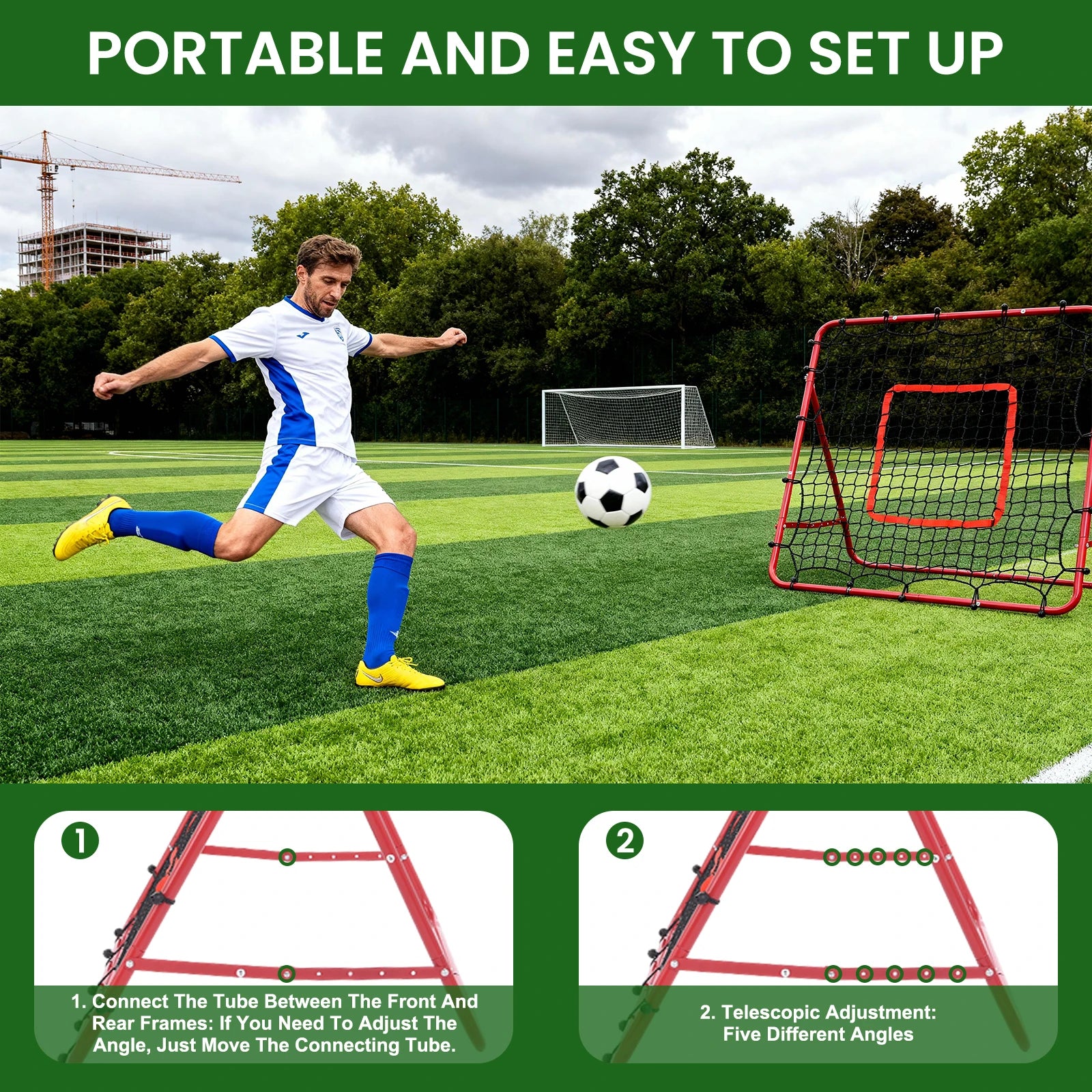39"x39" Baseball Rebounder Pitch Back Net with 3 Modes of Ball Return